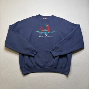 Vintage San Francisco Golden Gate Bridge Crewneck Sweatshirt USA Made XL 90s